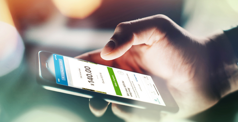 smart phone with hand making payment